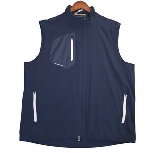 Zero Restriction Performance Golf Vest Men's XL Navy Blue Full Zip Windbreaker